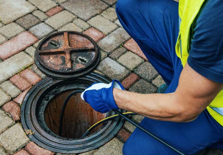 UK Drain Tech Drain Technician carrying out a CCTV Drain Survey